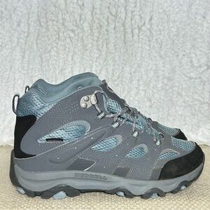 Merrell Moab Womens Blue/Grey Mid Waterproof Hiking Shoes SZ EU 37 & US 6 WIDE